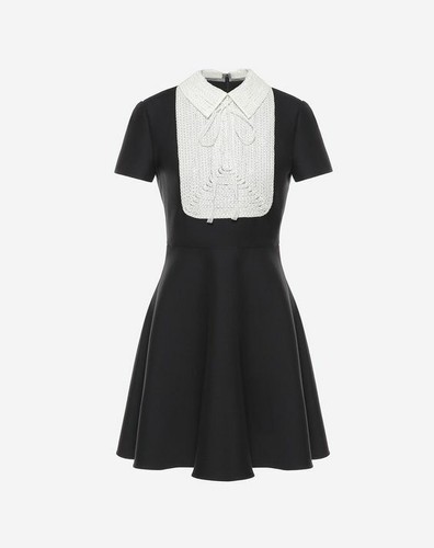 valentino black dress with white collar