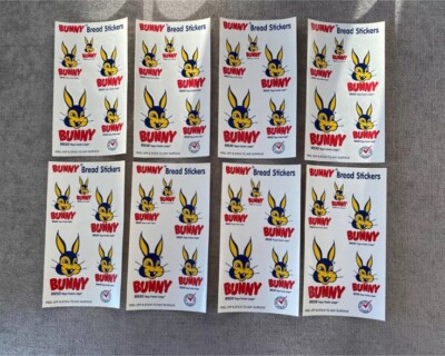 Vintage Bunny Bread Stickers  Bunny Bread Stays Fresher Longer  8 Sheets