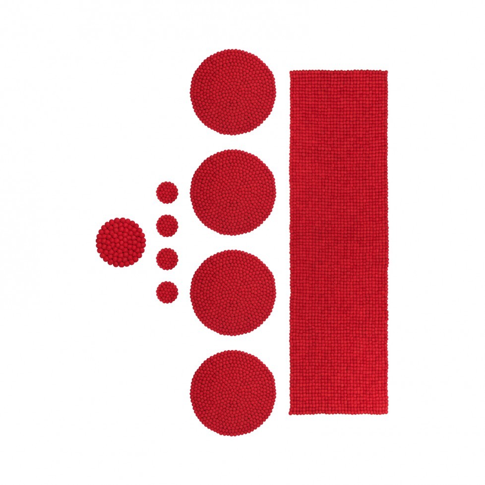 Lot de 10 pcs Rouge Pom Pom Pure Laine Feutre boules place mat pour table de salle à manger Lot de 10 pcs Rouge Pom Pom Pure Laine Feutre boules place mat pour table de salle à manger