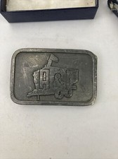 Vintage Hit Line A & L Belt Buckle Made in USA Gray Rectangular Metal