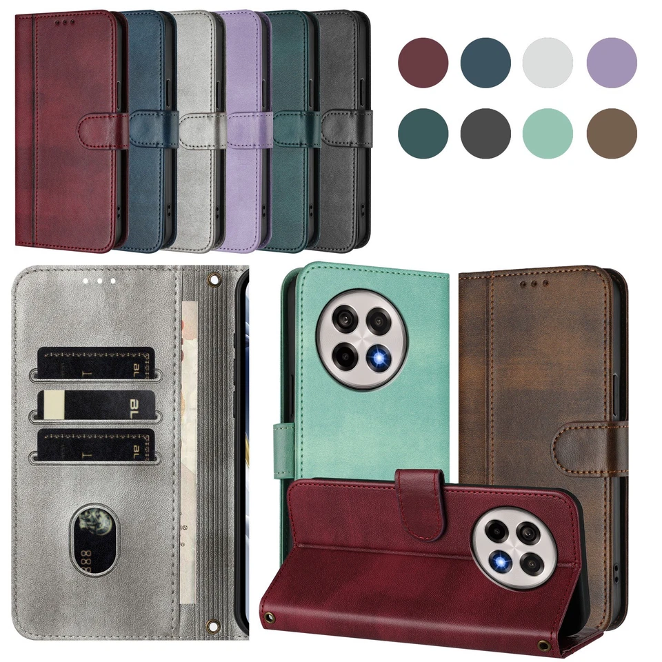 Shockproof Wallet Card Flip PU Leather Case For OnePlus 13 12R 11 Nord N200 - Image 2 of 4