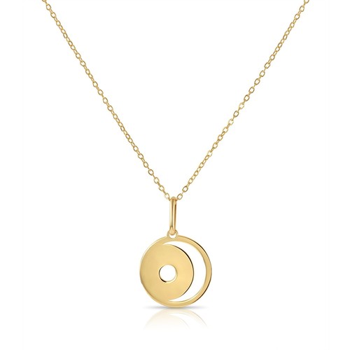 14K Real Solid Yellow Gold Star & Crescent Medallion Pendant Charm Necklace 18in - Picture 14 of 16