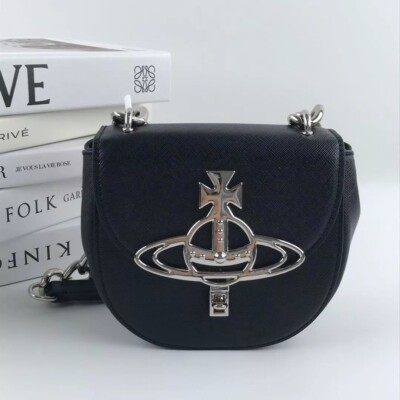 Vivienne Westwood チェーンバック Vivienne Westwood Small Purse Chain Bag Grain Leather Black Mini