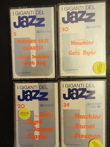 4 cassette tapes I Giganti Del Jazz-the giants of jazz vols 5,10,20,34 $10