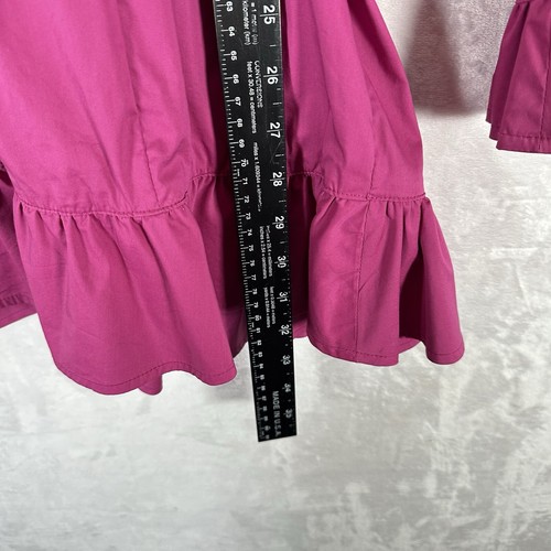Vintage Bebe Jacket Womens M Pink Ruffle Trench Satin Lined Y2K Glam Barbiecore - Picture 9 of 12