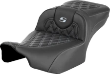 Saddlemen Roadsofa Extended Reach Seat without Backrest Lattice Silver Stitch