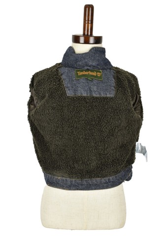 TIMBERLAND Blue Denim Jacket size 12M Boys Toddler Sherpa Lined Button Up Cotton - Picture 3 of 5