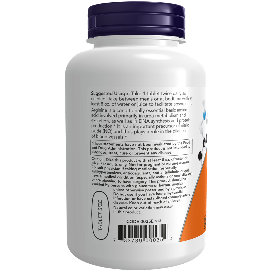 NOW Foods LArginine, Double Strength, 1000 mg, 120 Tablets eBay