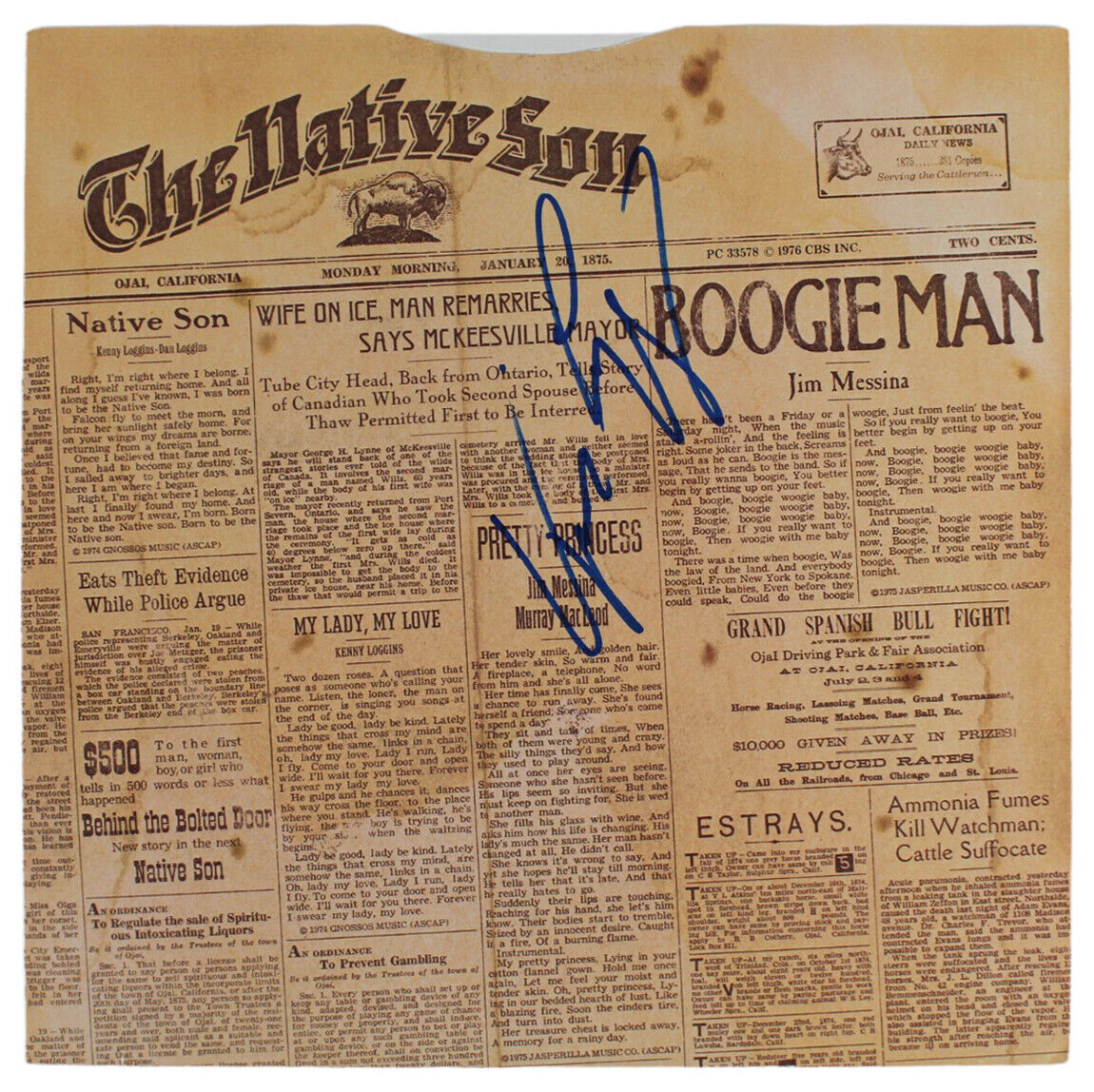 Kenny Loggins signed autographed Native Sons album vinyl record proof Beckett STAR Kenny Loggins signed autographed Native Sons album vinyl record proof Beckett STAR