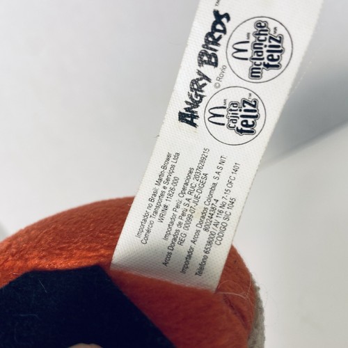Rovio Angry Red Bird w/ Teeth Plush Cajita Feliz McDonald’s Brazil Only Toy 2015 - Picture 9 of 11