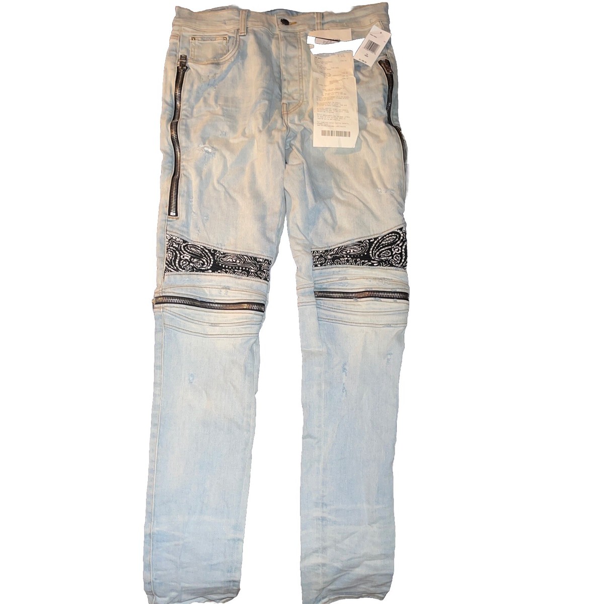 Mike Amiri MX2 Super Light Indigo Bandana Denim Brand New Unworn Size