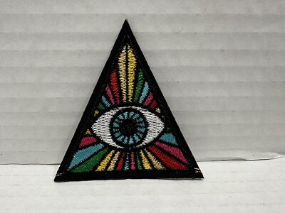 Rainbow Triangle Evil Eye, Illuminati Embroidered Patch Iron-On/Sew On Applique