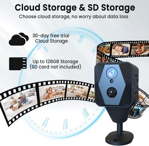 Vebiliki Mini Camera, 4K QHD Camera, WiFi Camera, Cloud & SD Storage - Picture 5 of 8