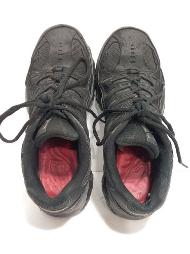 SKETCHERS BLACK LEATHER STEEL TOE WORK MEN'S 10.5 SHOES - Picture 2 of 5