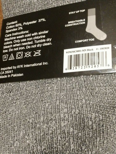 2 PAIR Wear Proof Men's Cushioned Crew Socks.. ( LY-7) - Picture 3 of 3