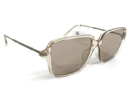 Brunello Cucinelli Sunglasses BC3001F 1001 Transparent Beige Frames Brown Lenses - Picture 3 of 13