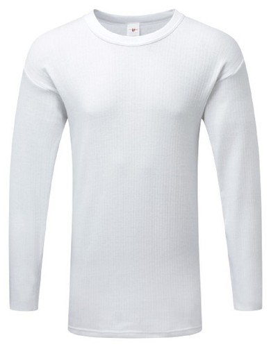 FORT Thermal Long Sleeve T-Shirt Vest White or Denim by Castle Clothing 801 - Picture 3 of 4