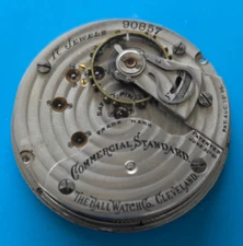 18 SIZE 17 JEWEL BALL HAMILTON GRADE 999F MODEL 1  POCKET WATCH PARTS COMM STD