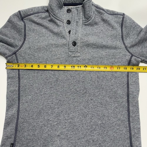Jack Spade 1/4 Button Pullover Sweater Mens Medium Gray Long Sleeve Cotton Blend - Picture 3 of 9