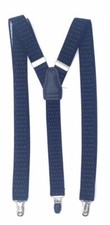  99 New Alfani Men Black White Pin-Dot Elastic Stretch Metal Clip-On Suspenders
