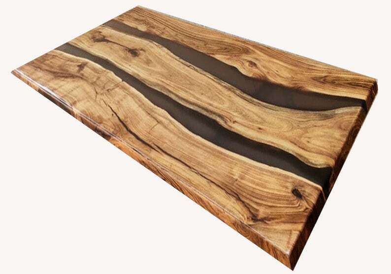 Epoxy Resin Dining Table top Acacia Wood Table top Costume Order Christmas Decor