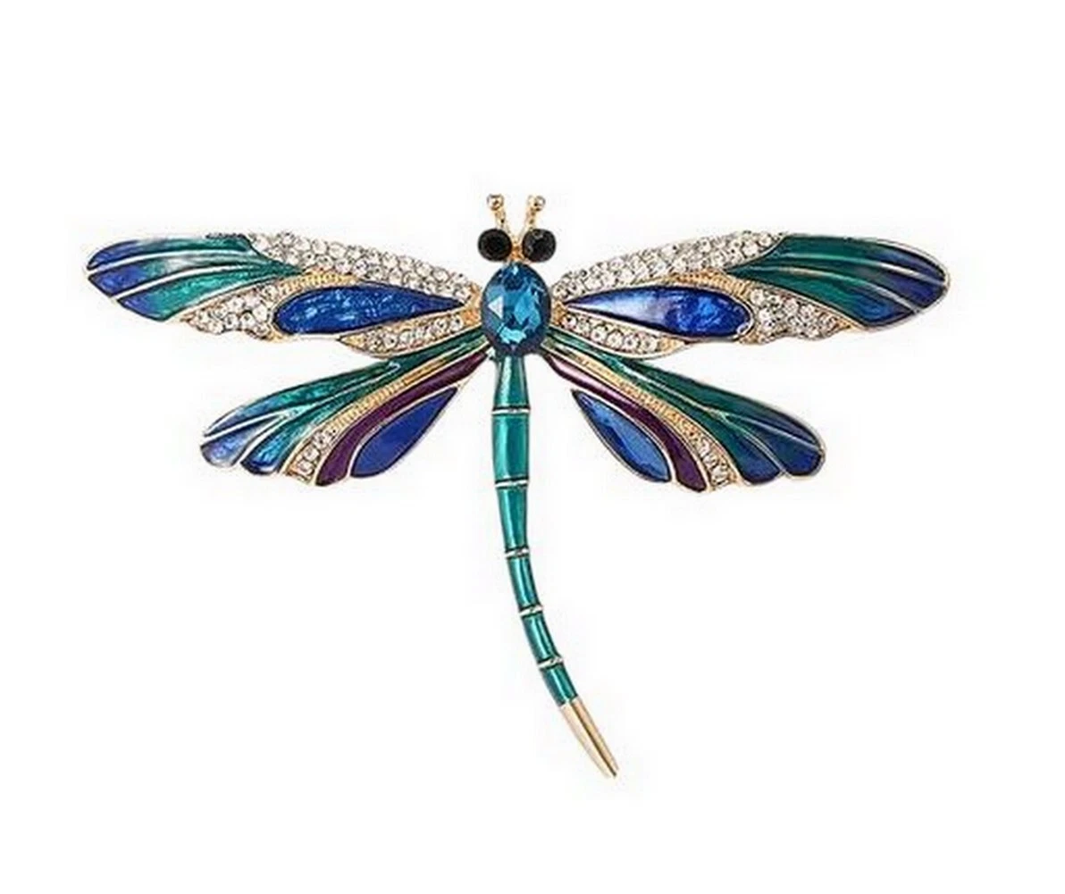 Broche Vintage Gros Insecte - Métal Doré Et Laqué - Années 80/90