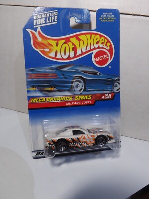 1999 Hotwheels Mustang Cobra Mega Graphics Series # 2 of 4 Card # 974 1/64 Scale