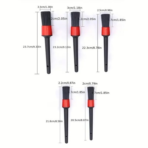 5 PCS Car Detailing Cleaning Brush Set For Dashboard Crevice Engine Wheel Air - Picture 6 of 7