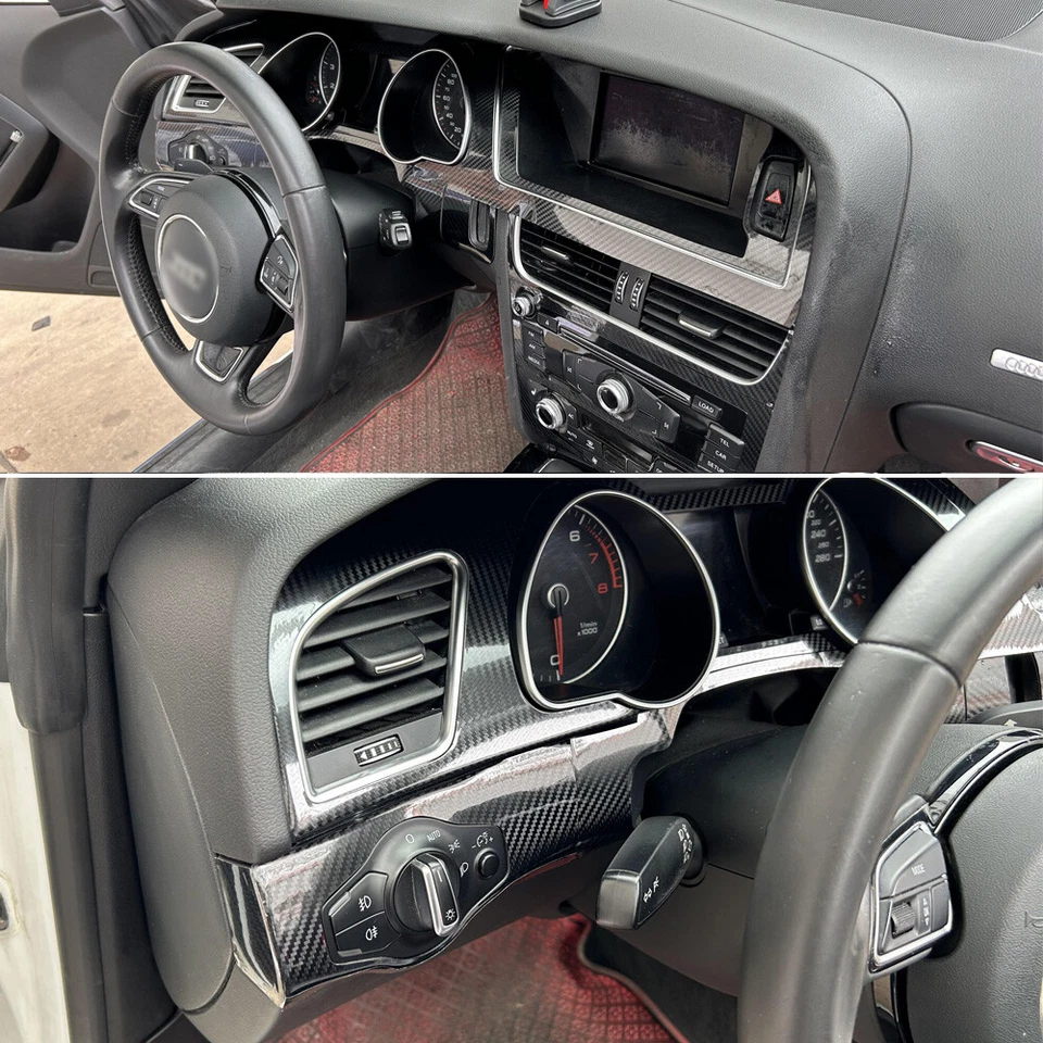 For Audi A5 B8 2 door 2008-2016 5D Carbon Fiber Pattern Interior DIY Trim Decals - Imagem 3 de 4
