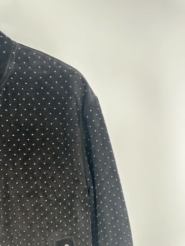 Saint Laurent Leather Suede Studded Jacket EU 46 - Picture 6 of 14