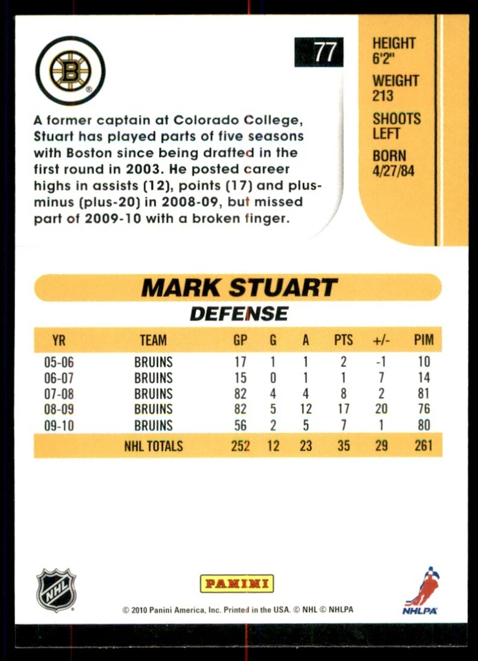 2010-11 Score Mark Stuart #77 - Image 2 of 2