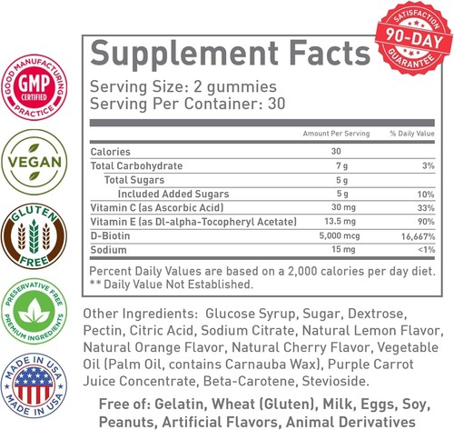 iRestore Biotin with Vitamins for Healthy Hair Skin Nails | Nature's 10000mcg - Picture 4 of 8