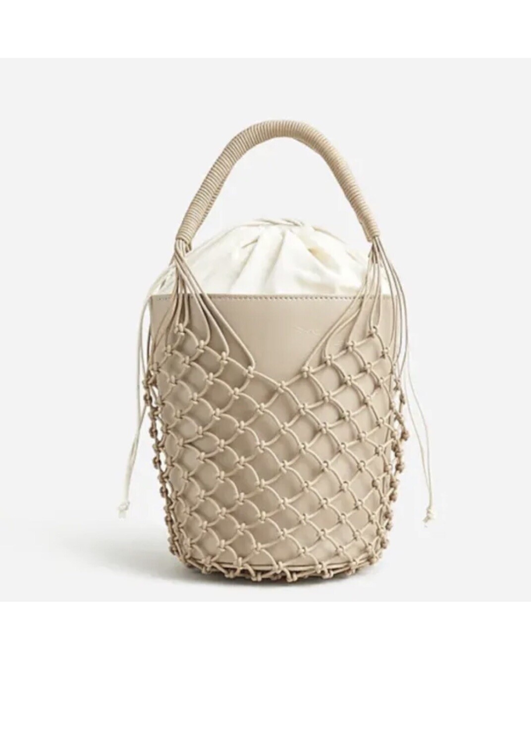 New J.Crew Sedona Basket Bag Purse In LEATHER Beige/Macademia eBay