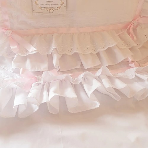 Beautiful Romany Style Baby Bedding Quilt and Pillowcase White Nursery