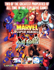 Marvel Super Heroes VS Street Fighter Arcade FLYER Spiderman Hulk X-Men America image
