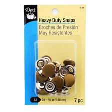 Dritz Heavy Duty Snaps Antique Brass - Size 24, 5/8 Inch, 7 Sets/Package 5-38
