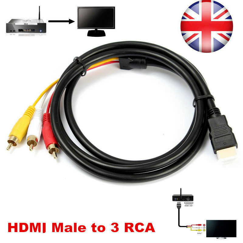 1080P HDMI to RCA Video Audio AV Cable Lead PC TV Aux
