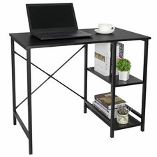 Home Office Computer Desk PC Laptop Table Workstation Study w/2-Tier Shelf Desk