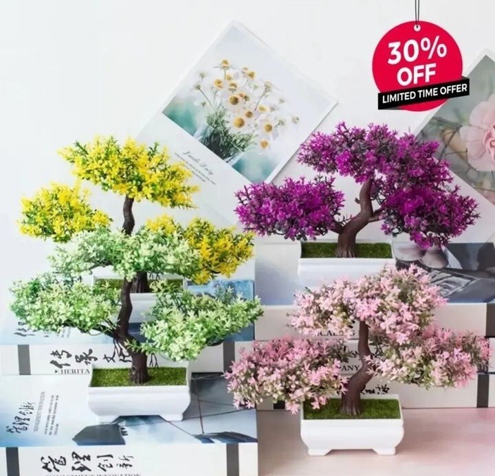 Artificial Plants Bonsai Small Tree Pot Home Decoration Flowers Potted Ornaments-image