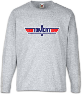 Tomcat Kinder Langarm T-Shirt Top Jet Fun Battle Gun Maverick Flugzeug Pilot