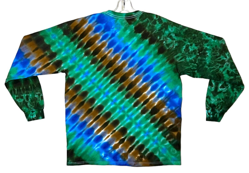 Tie Dye Shirt | Green DNA / Honeycomb | Long Sleeve Handmade T-Shirt | Small-6X - Picture 2 of 7