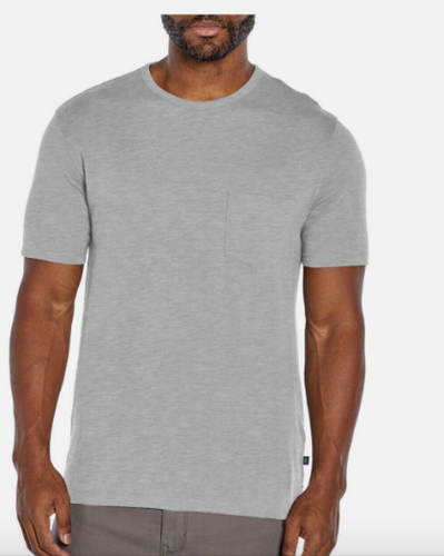 GAP Hombre XXL Camiseta Algodón Manga Corta Bolsillo Slub Camiseta 2 PACK Azul Gris Claro - Imagen 7 de 9