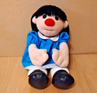 Vtg 1995 Big Comfy Couch Molly Doll Plush Stuffed Doll Blue Dress Yarn Hair