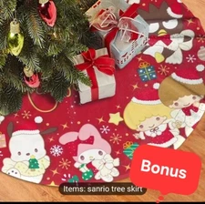 Hello Kitty Christmas Tree Skirt 29.92 Inch + Bonus  1 Omament 