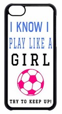 Soccer Girl Futbol Ball Quote Black or White Back Case Cover Apple iPod 4 5 6 7