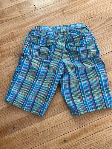 1989 Place Bermuda Shorts Size 6X/7 Girl's Plaid Blue Zip Adjustable Waist - Picture 5 of 5