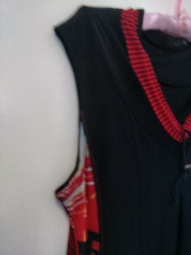 LILIA Tunic Top Sleeveless pockets V-Neck with drawstring Black Size L - Picture 3 of 7