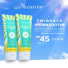 2PCS AZARINE Hydrasoothe Sunscreen Gel Sensitive Skin  SPF45 PA++++ 50ml
