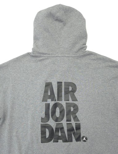 Nike Jumpman Air Jordan Para Hombres 2XL Clásico Estampado Pullover Sudadera con Capucha Gris - Imagen 7 de 12