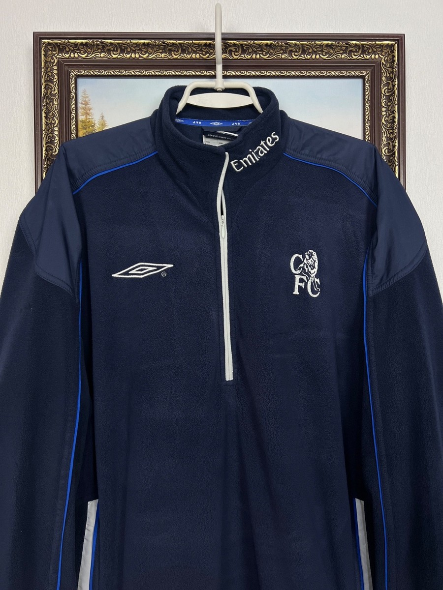 Vintage 2000's Umbro Chelsea Football Blue Fleece Jacket Soccer